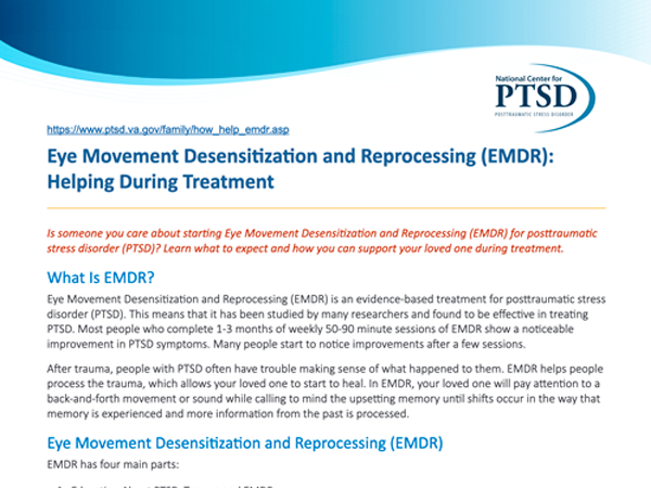 Image of PDF: Eye Movement Desensitization and Reprocessing (EMDR): Helping During Treatment